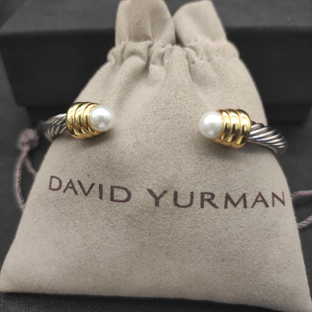 David Yurman 5mm Gold Pearl Bangle - Picture 3 of 7